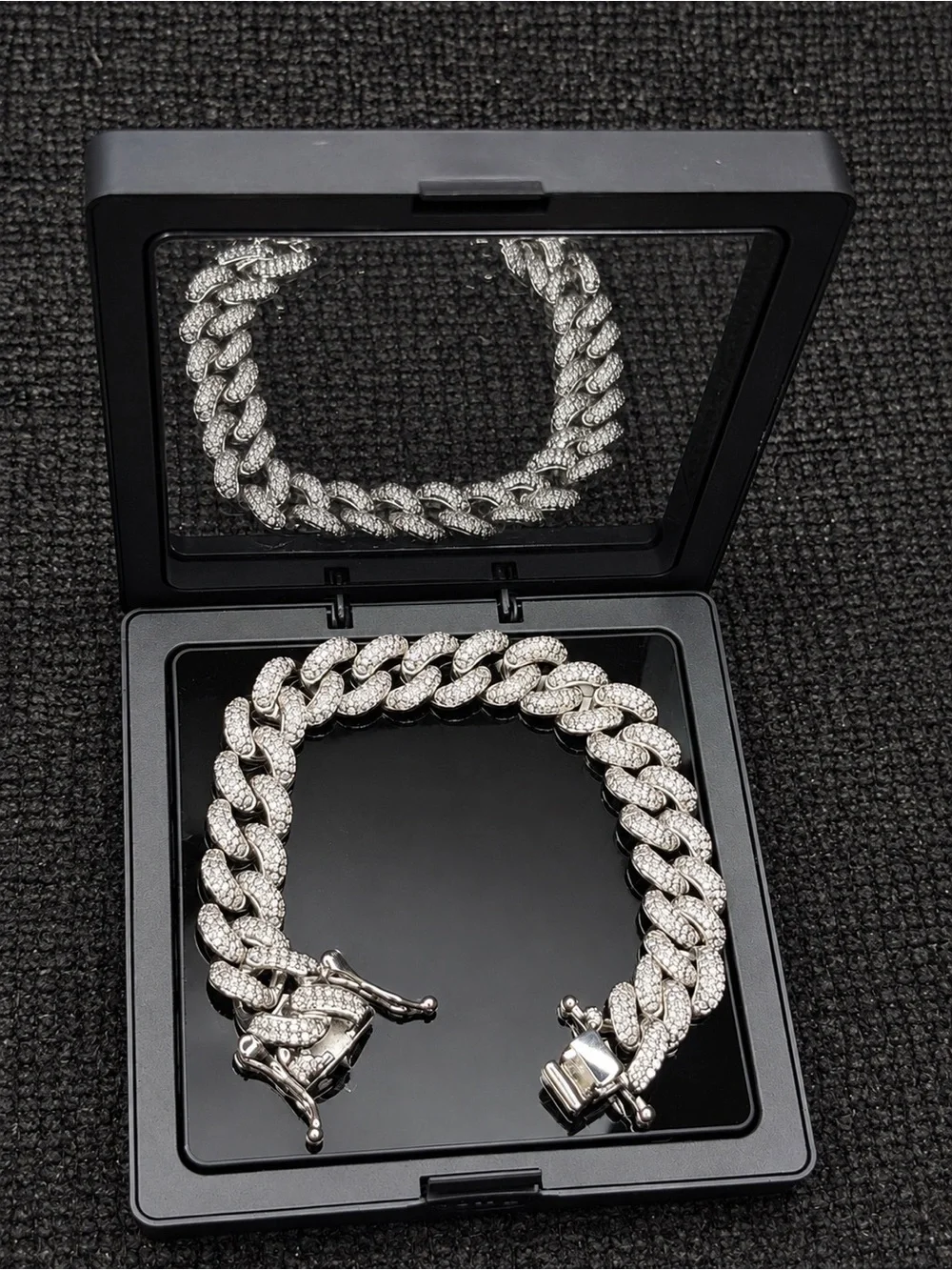 Men's Silver Pavé Cuban Link Bracelet - Luxury Chain